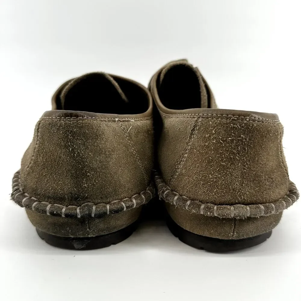 John Varvatos Casual Lace Up Oxford Flat Classic Suede Leather Tan US 13M